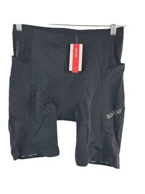 NEW Baleaf Men's Padded Cycling Shorts Black Large UPF 50+ With Pockets